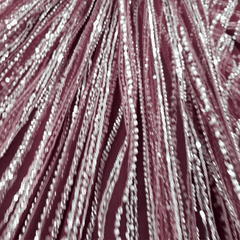 Maroon Embroidered Net Fabric with Sequins and Beads