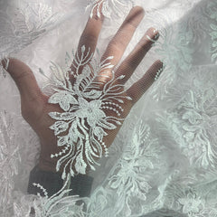Jennifer Floral Lacey Embroidered Net Fabric