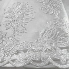 Jennifer Floral Lacey Embroidered Net Fabric