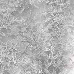 Emma Floral Lacey Embroidered Net Fabric