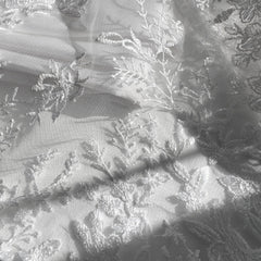 Emma Floral Lacey Embroidered Net Fabric
