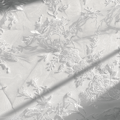Emma Floral Lacey Embroidered Net Fabric