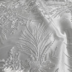 Daisy Floral Lacey Embroidered Net Fabric