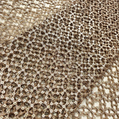 Cutwork Embroidered Fabric in Geometric Grid with Sequin Highlights