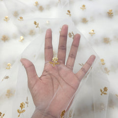 Dyeable Sequin Work on Net Fabric