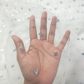 Dyeable Net Fabric with Floral Silver Sequin Work