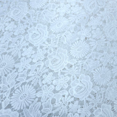 Guipure Cotton Dyeable Fabric with Flower and Leaf Motifs
