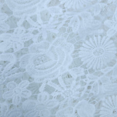 Guipure Cotton Dyeable Fabric with Flower and Leaf Motifs