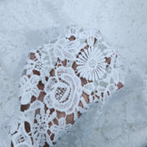 Guipure Cotton Dyeable Fabric with Flower and Leaf Motifs