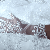 Ariana White Floral Organza Dress Piece ( Cut of 5 meters) Embroidered Fabric