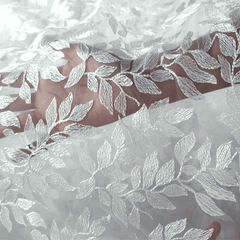 Lisa Sequin Embroidered Off - White (Ivory) Net Fabric