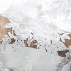 Isabella Pearl & Sequin Lacey Net Floral Embroidered Fabric