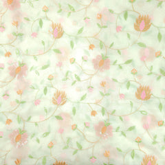 Nargis Embroidered Fabric on off white Organza Base