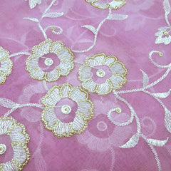 Zeenat Floral Sequin Work on Lilac Organza Base