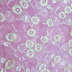 Zeenat Floral Sequin Work on Lilac Organza Base