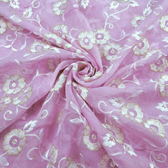 Zeenat Floral Sequin Work on Lilac Organza Base