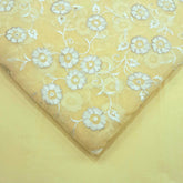 Zeenat Floral Sequin Work on Light Yellow Organza Base