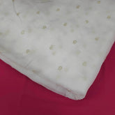 Gold Sequin Embroidered Dyeable Organza Fabric with Flower Motif