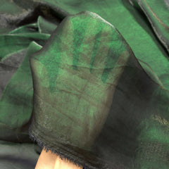 Bottle Green Color Two - Tone Soft Organza