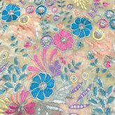 Pastel Shades Resham work on Beige Soft Organza with Sequin Highlights