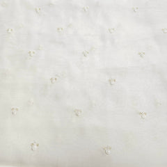 Dyeable Organza Fabric with Threadwork & Light Gold Sequin Work