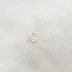 Dyeable Organza Fabric with Threadwork & Light Gold Sequin Work