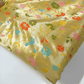 Yellow Paithani Brocade Silk Fabric