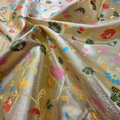 Yellow Paithani Brocade Silk Fabric