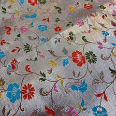 Pastel Yellow Paithani Brocade Silk Fabric