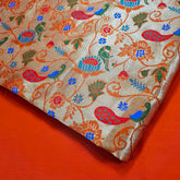 Kamalini Paithani Brocade Orange Silk Fabric