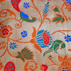 Kamalini Paithani Brocade Orange Silk Fabric
