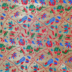 Manjari Paithani Brocade Crimson Red Silk Fabric