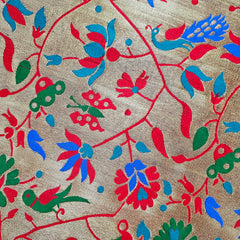 Manjari Paithani Brocade Crimson Red Silk Fabric