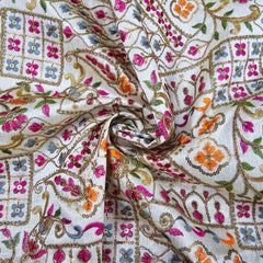 Resham Raw Silk with Embroidery work of Sequins and Zari