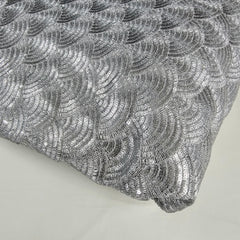 Sringhar Silver Light-in Weight Full Sequins Georgette Fabric