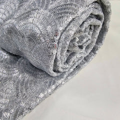 Sringhar Silver Light-in Weight Full Sequins Georgette Fabric