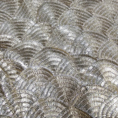 Sringhar Golden Light-in Weight Full Sequins Georgette Fabric