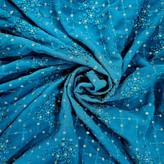 Meenakari Georgette with intricate Sequins Work and Floral Threadwork