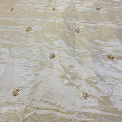 Dyeable Shimmer Tissue Fabric with Sequin Butta Work