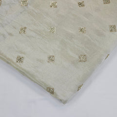 Embroidered Dyeable Shimmer Tissue Fabric with Square Sequin and Zari Work
