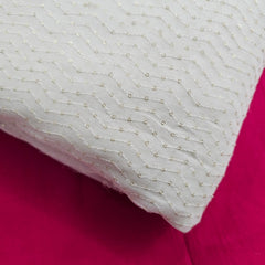 Embroidered Georgette Dyeable Fabric with Gold Zigzag Sequin Pattern