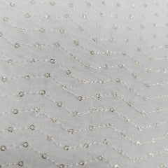 Embroidered Georgette Dyeable Fabric with Gold Zigzag Sequin Pattern