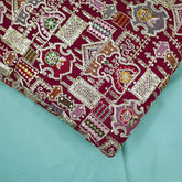 Purvi Maroon Wine Base Georgette Fabric with Intricate Multi-thread Embroidery, Sequins and Zari Work