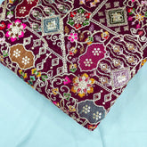 Purvi Deep Royal Wine Purple Base Georgette Fabric with Intricate Multi-thread Embroidery, Sequins and Zari Work