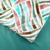 Riwaz Geometric White Base Embroidered Chinon Fabric