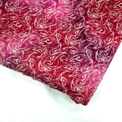 Riwaz Pink Base Embroidered Chinon Fabric with Paisley motifs