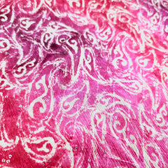 Riwaz Pink Base Embroidered Chinon Fabric with Paisley motifs