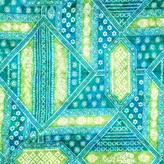 Riwaz Blue Base Embroidered Chinon Fabric with Floral and Geometric motifs