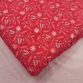 Gulrang Floral Sequin Work on Deep Red Georgette Base