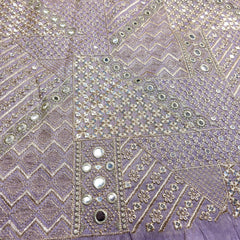 Mirror Work on Lilac Shimmer Tissue Fabric